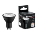 Лампа светодиодная FeronPRO LB1607 GU10 7W 175265V 2700K в черном корпусе 48954