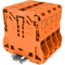 Клемма сильноточная TP 1-1 проходная Push-in, сечение 50 мм. кв., оранжевая