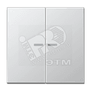 Клавиша 2-я для выключателей и кнопок с окошком для подсветки. Серия LS990 Материал- металл Цвет- алюминий