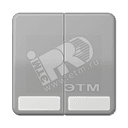 Клавиши для сдвоенных выключателей и кнопок с полем для надписи  серые