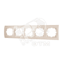 DERIY Рамка 5-ая горизонтальная жемчужно-белая металлик