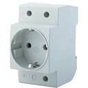 Розетка на DIN-рейку 1-местная c/з, серый