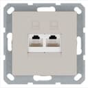 Розетка компьютерная 2-м RJ45 IP20 кат. 5E механизм тауп Jasmart G6106T