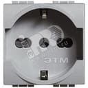 Розетка 2П с заземлением 16А с защитными шторками 2 модуля