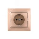 Мира Розетка с заземлением керамика               светло-коричневый перламутр