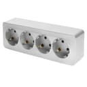 Розетка 4местная сз открытой установки STEKKER 250В 16А IP20 серия София серебро MST161403 49332