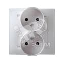 15 Розетка двойная 2Р 16А 250В винтовой зажим белый Simon
