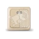 Выключатель Олимп двухклавишный с подсветкой сосна