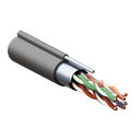 Кабель витая пара TERACOM PRO Cat.5E F/UTP 4 пары solid 24AWG с тросом сталь 1,2 мм оболочка LDPE цвет черный (катушка 305м) EKF