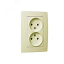 Lillium Natural Kare Розетка с/у 2-местная без з/к кремовая 250В 32010017 Makel