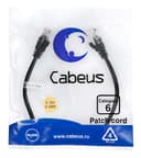 Патч-корд Cabeus PC-UTP-RJ45-Cat.6-0.3m-BK (U/UTP, CAT.6, PVC, 0.3 м, черный) (8661c)