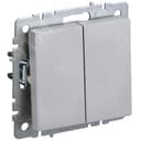 BRITE Выключатель двухклавишный проходной 10А ВС10-2-6-БрА алюминий