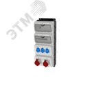 Комбинация розеток , Вход М40, клеммы, УЗО 4P/63A/30mA, 2xCEE32A5p, 3xSchuko16A, IP44. 00-00033754 AlpenBox