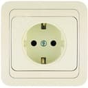 Mimoza Розетка с заземлением бежевая/бежевая
