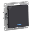 Выключатель одноклавишный ATLASDESIGN с подсветкой схема 1а 10АХ механизм карбон Systeme Electric