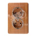 Розетка двойная скрытая с заземлением (стакан) дуб