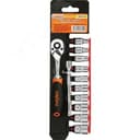 Набор головок торцевых с аксессуарами 1/4"DR, 4-13 мм, 12 предметов Ombra