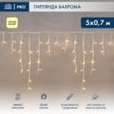 Гирлянда светодиодная Бахрома Айсикл 5х07м 152 LED ТЕПЛЫЙ БЕЛЫЙ белый КАУЧУК 23мм IP67 эффект мерцания 230В NEONNIGHT нужен шнур питания 315001 255386