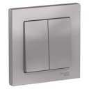 Выключатель 2-кл. СП AtlasDesign 10А IP20 (сх. 5) 10AX в сборе алюм. SE ATN000352