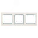 Стокгольм Рамка 3-местная белая с линией цвета синий