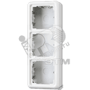 Коробка с рамкой накладная 3 поста слоновая кость JUNG