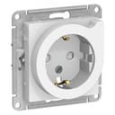 Розетка ATLASDESIGN с заземлением со шторками с выталкивателем 16А механизм белый