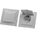 Розетка 1-местная с/з с крышкой, Эрна, белый, FERON