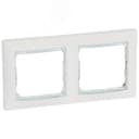 VALENA Рамка 2 поста горизонтальная белая-кристалл 694244 LEGRAND
