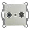 Розетка TV+ SAT Ugra, оконечная, механизм, жемчуг