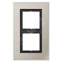 Рамка 2-я для горизонтальной/вертикальной установки  Серия- LS plus  Материал- металл  Цвет- нержавеющая сталь