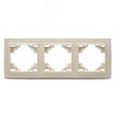 Рамка трехместная горизонтальная, Эрна, слоновая кость Stekker