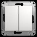 GLOSSA Переключатель двухклавишный в рамку белый схема 6