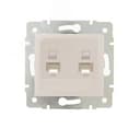KARINA Розетка компьютерная двойная жемчужно-белый перламутр (10шт/120шт) 707-3088-141 Lezard
