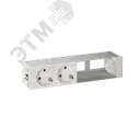 Врезной розеточный блок с крышкой, ввод щетка, 2x2P+E, 2 пустых модуля, белый, 400