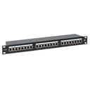 Патч-панель TERACOM PRO 19'' Cat.5E 1U полный экран STP 24 порта RJ-45 Dual IDC с органайзером EKF