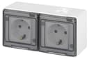 Розетка Эксперт 11-2504-01 2х2P+E гориз. IP55 шторки 16А-250В ОУ бел. Эра Б0063262