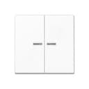 Клавиша 2-я для выключателей и кнопок с окошком для подсветки. Серия A500 Материал- термопласт Цвет- белый