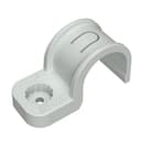 Крепеж-скоба пластиковая односторонняя для прямого монтажа атмосферостойкая серая в гофроящике d25 мм (450шт/кор) Промрукав