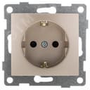 Розетка однопостовая Bravo с/з с з/ш, механизм, 16А, 250В, шампань