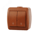 Ната Выключатель проходной х2 сосна Lezard