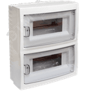 Щит распределительный навесной с 0 шиной 16М пластиковый белый прозрачная дверь