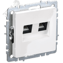 BRITE Розетка компьютерная двойная кат.5E RJ45 РК10-2-БрБ белый IEK