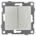 Выключатель двухклавишный Bravo, механизм, 10А, 250В, жемчуг