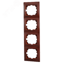 Мира Рамка 4 поста вертикальная без вставок вишня