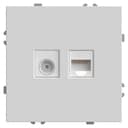 Розетка TV компьютерная RJ45 механизм STEKKER серия Эмили RST00510601 белый фарфор soft touch 49872