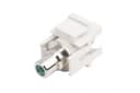 Вставка формата Keystone Jack с проходным адаптером RCA (зеленый) Hyperline KJ1-RCA/GN-D-WH