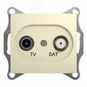 GLOSSA Розетка телевизионная TV-SAT проходная в рамку 4дБ бежевая