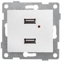Розетка USB Bravo, механизм, двойной, белый