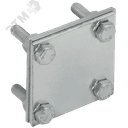 Зажим крестообразный с разделителем полоса-полоса 30мм оцинкованная сталь IEK