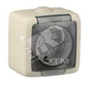 Розетка наружная с заземлением без шторок слоноваякость IP44 HEGEL